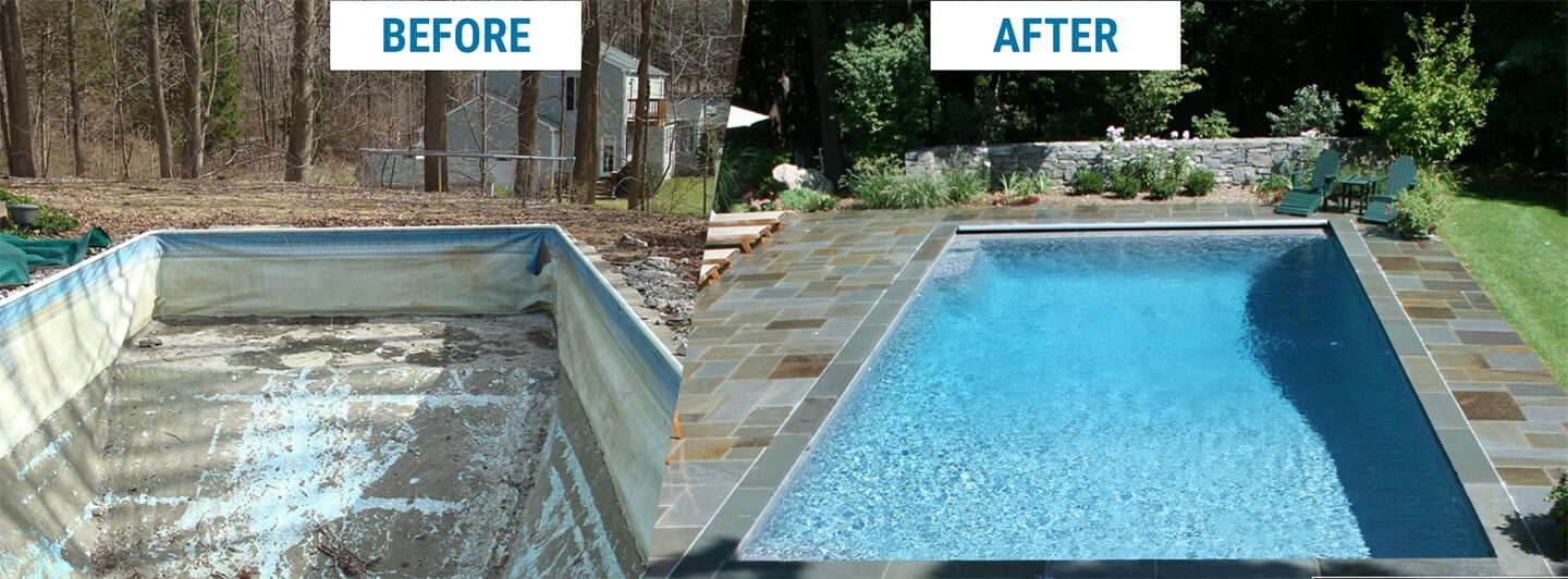 before and after pool renovation